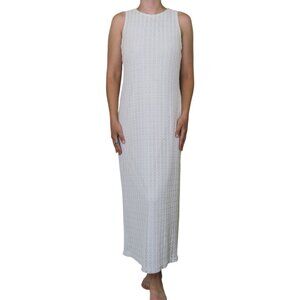 Vintage 90s White Crochet Maxi Dress
